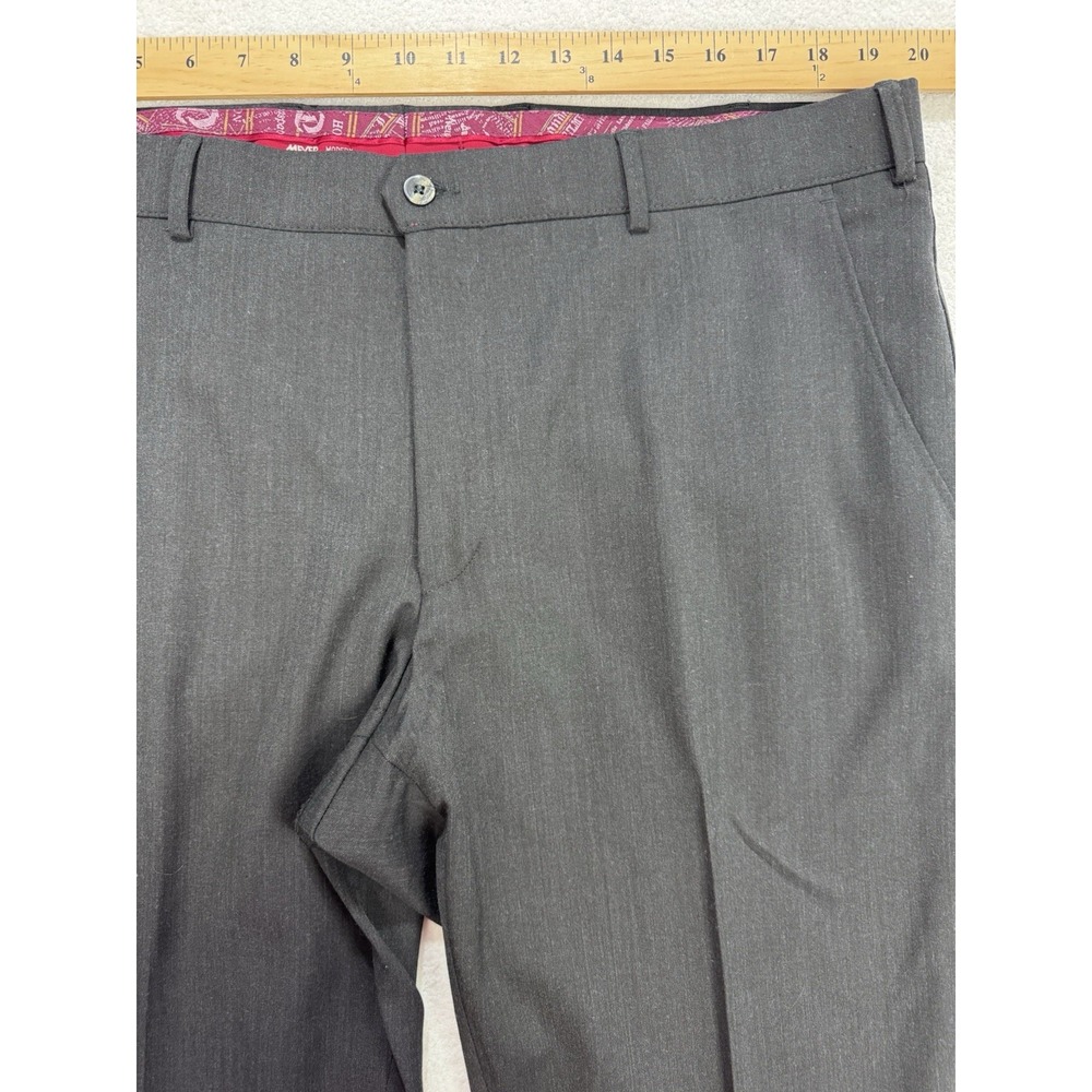 Meyer Pants Mens 36x34 Gray Bonn Micro Summer Fancy Chino Trousers Modern Fit - Picture 5 of 9